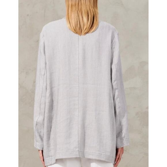 Transit par Such Light Grey Lagenlook Linen Blend Jacket Blazer sz 1=6 org. $999 - Picture 11 of 12